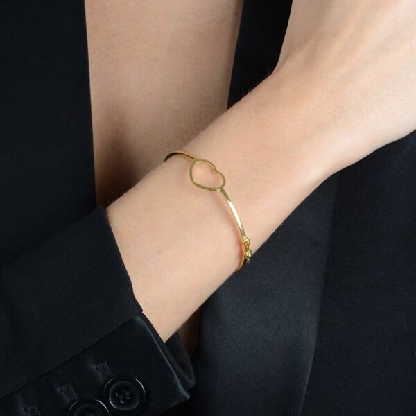 Bracelete Dourado de Coração - Imagem 2