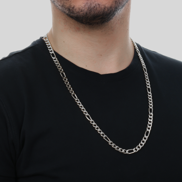 Corrente Prateada Masculina Elo 5 por 1 - Imagem 2