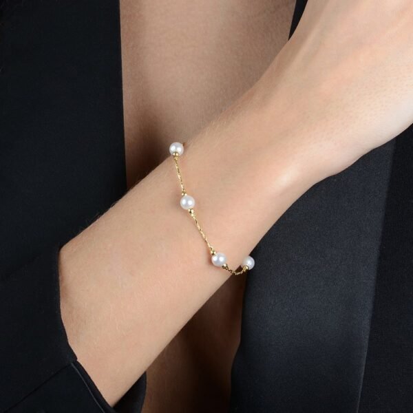 Pulseira Dourada de Pérolas - Imagem 2