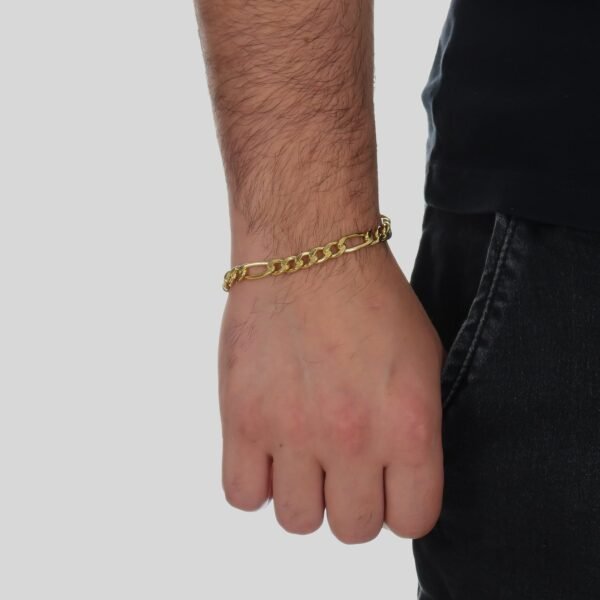 Pulseira Dourada Masculina Elo 5 por 1 - Imagem 2